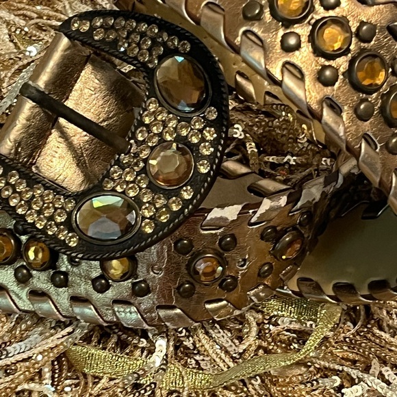 VINTAGE 💛Gold bling Women's Belt 👸 - Picture 2 of 9